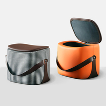 Light luxury Net red saddle stool low stool simple portable leather door shoe stool creative home shoes stool sofa pedal