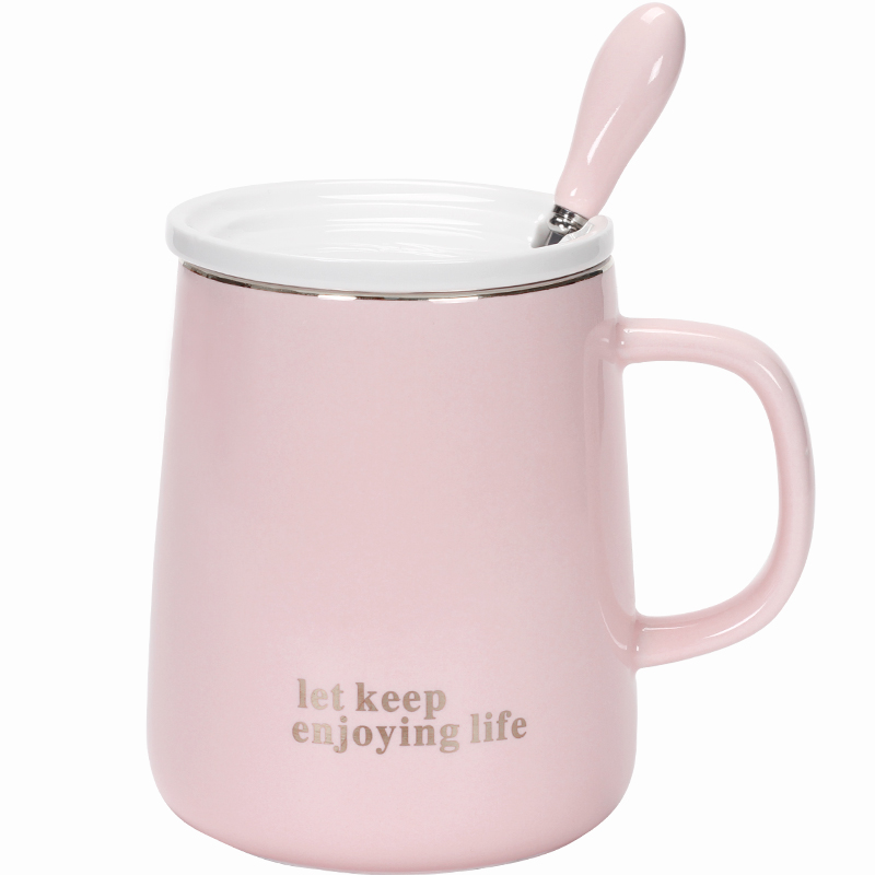 Creative move couples children lovely glass ceramic cup mark cup with cover girl heart of milk a cup of coffee cup