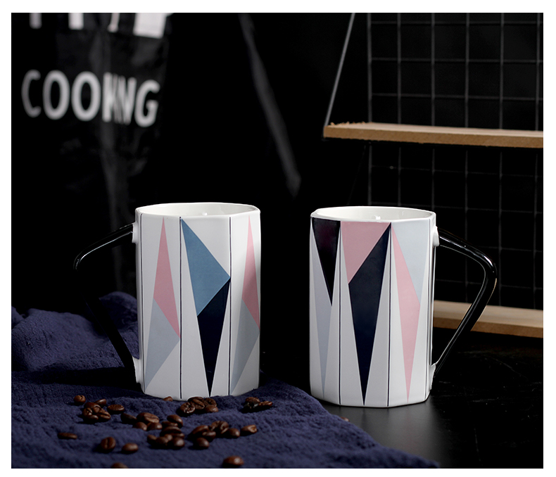 Creative ceramic keller cup one simple office coffee milk for breakfast ins cup with a spoon