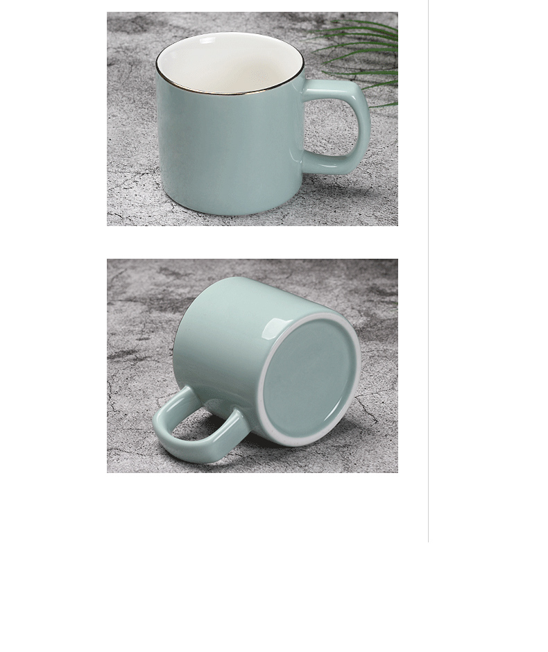 Ins creative contracted ceramic keller with spoon, small European - style key-2 luxury milk cup northern wind office coffee cup