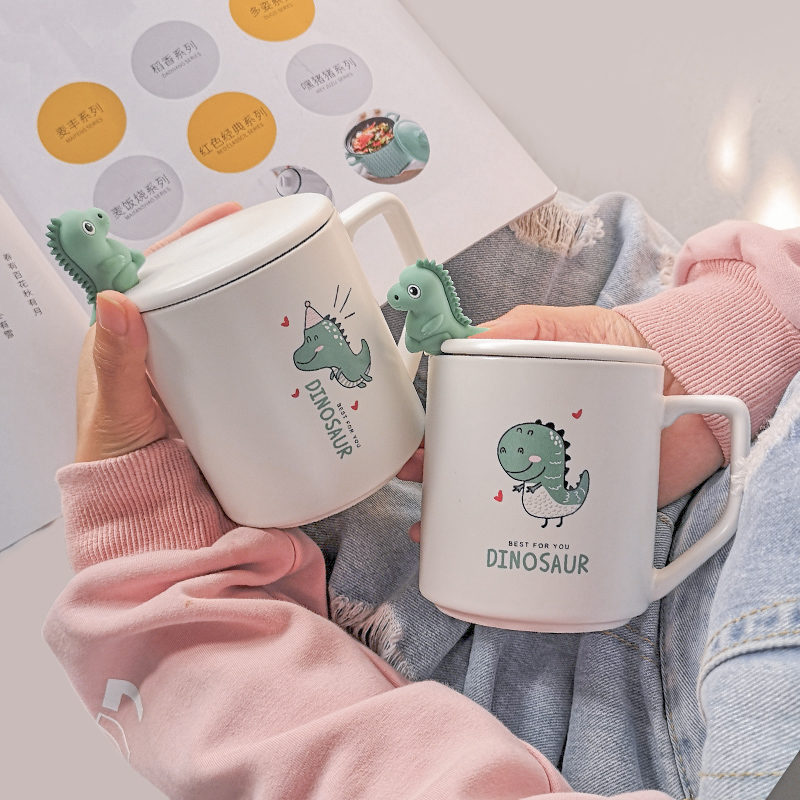 Lovely keller gift boxes with cover teaspoons of super cartoon character of the creative ceramic cup web celebrity gift cup with the hand