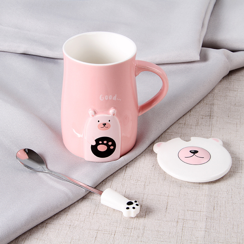 Couples a pair of express cup creative office glass keller spoon, milk coffee anaglyph ceramic cup with cover