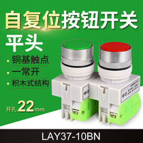Push button switch LAY37-10BN self-reset power start switch 10A without light normally open flat head button