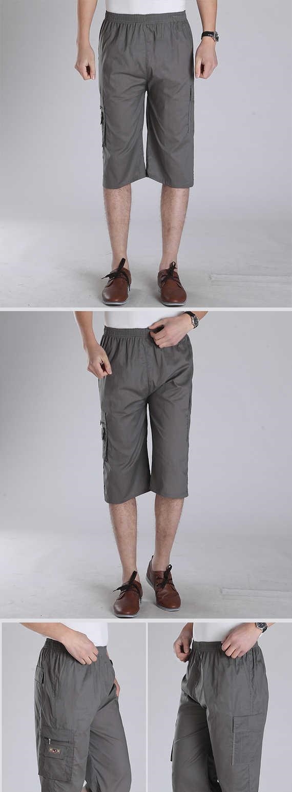 Mùa hè mỏng phần trung niên nam cắt quần tây nam lỏng lẻo phù hợp với quần short trung niên 7 quần quần cha quần short thô nam