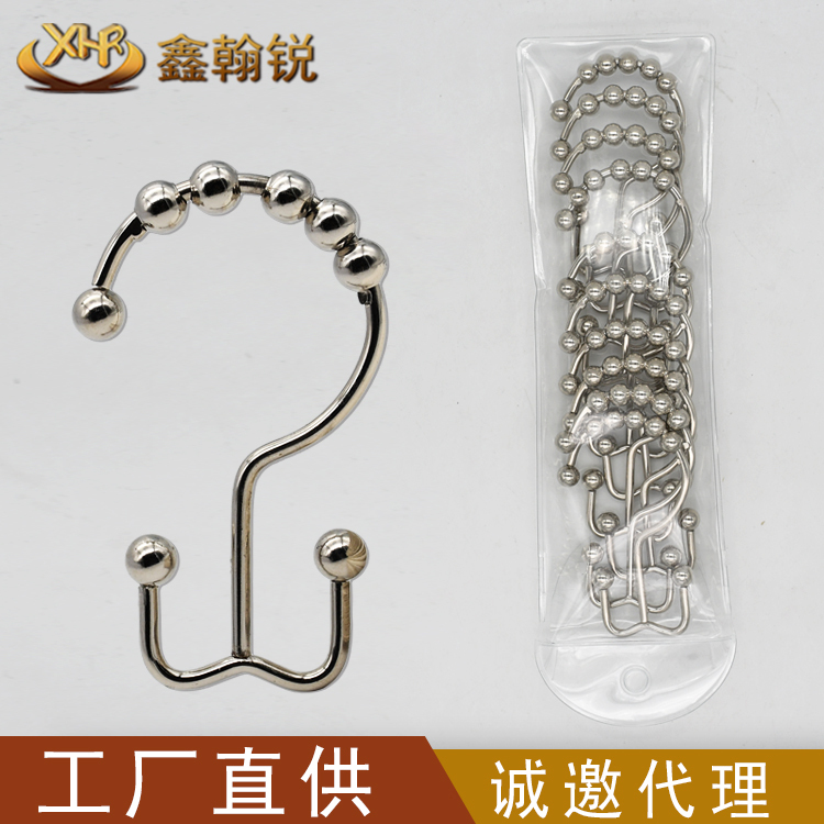Metal Mountain-Shaped Shower Curtain Hooks, Curtain Rings, Double Hooks with Smooth Ball Bearings, Double-Sided Shower Curtain Hook Set, 12 Pieces Metal Mountain-Shaped Shower Curtain Hooks, Curtain Rings, Double Hooks with Smooth Ball Bearings, Double-Sided Shower Curtain Hook Set, 12 Pieces