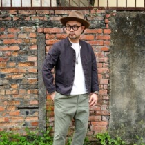 Comfortable and refreshing Nissan Gypsy Sons spring and summer cotton linen retro small stand collar French casual suit