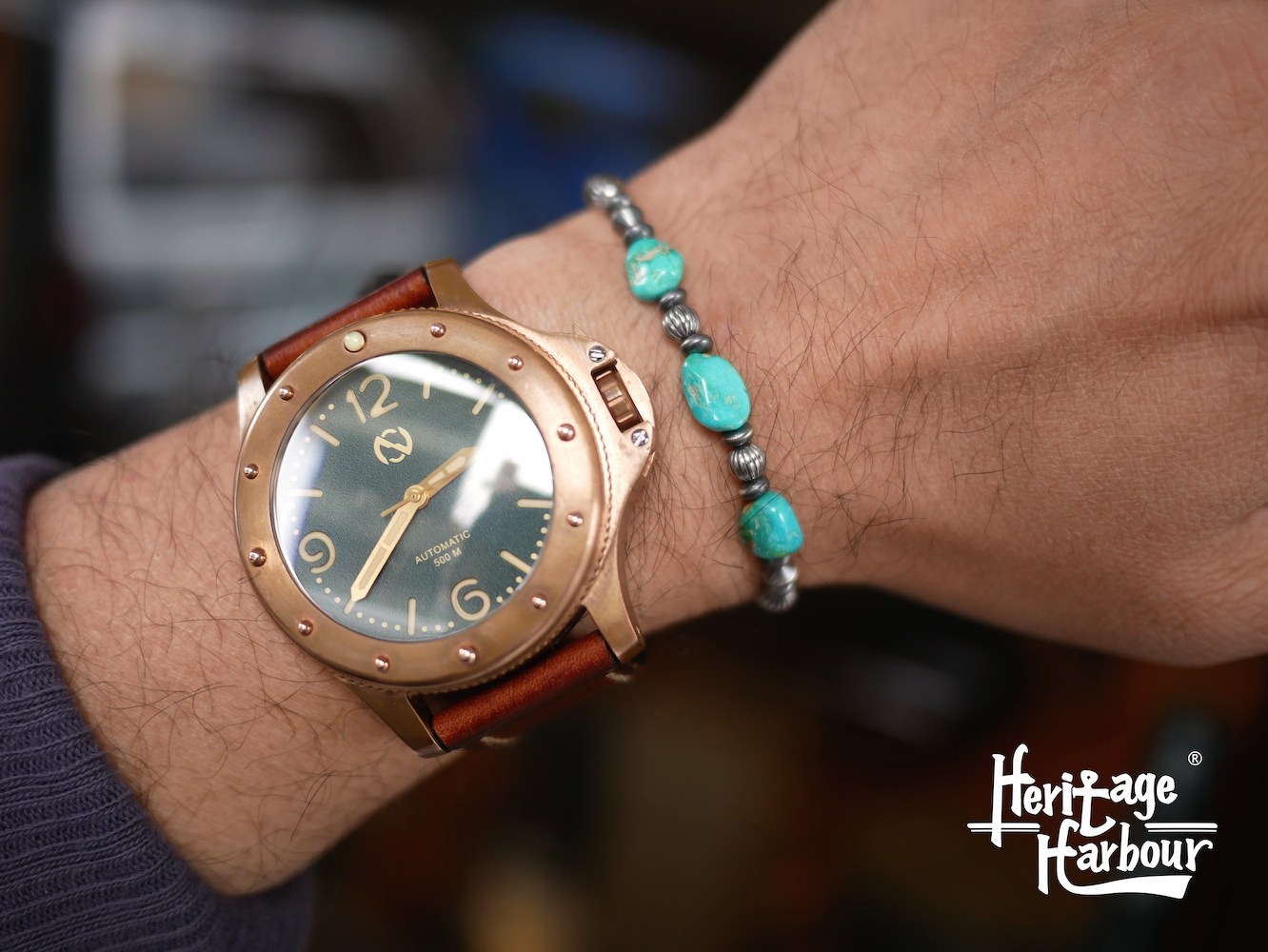 Taiwanese artisan hands as Monolith silver bead handmade + pine stone Navajo Indian silver decoration