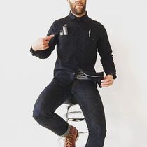 Spot US production (Rogue Territory RGT)Japanese vulcanized dyed black cloth edge work shirt