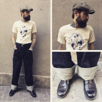 New spot French Fleurs De Bagne flower prisoner organic cotton retro T-shirt-ladies