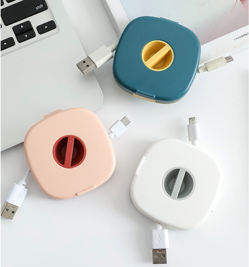 Charging wire headphone data line accommodating box portable rational wire box Mini portable anti-winding wire buckle packet finisher