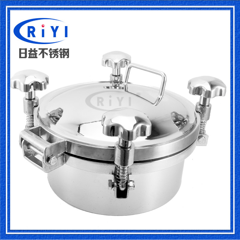 304 stainless steel sanitary pressure manhole hand hole pressure ring round oval quick open normal pressure manhole cover
