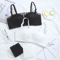 Lingerie suit womens bra gathers small breasts without steel ring thin lace sexy collection anti-sagging bra