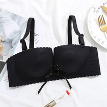 Lingerie womens thin models gather small breasts sexy seamless milk half cup pull B strap strap anti-sagging bra