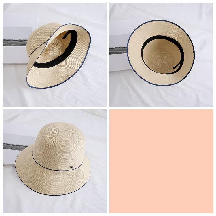 Japanese-style simple fisherman's hat, women's summer basin hat, foldable, elegant and casual, beach travel hat, sunshade hat, trendy detail image 13