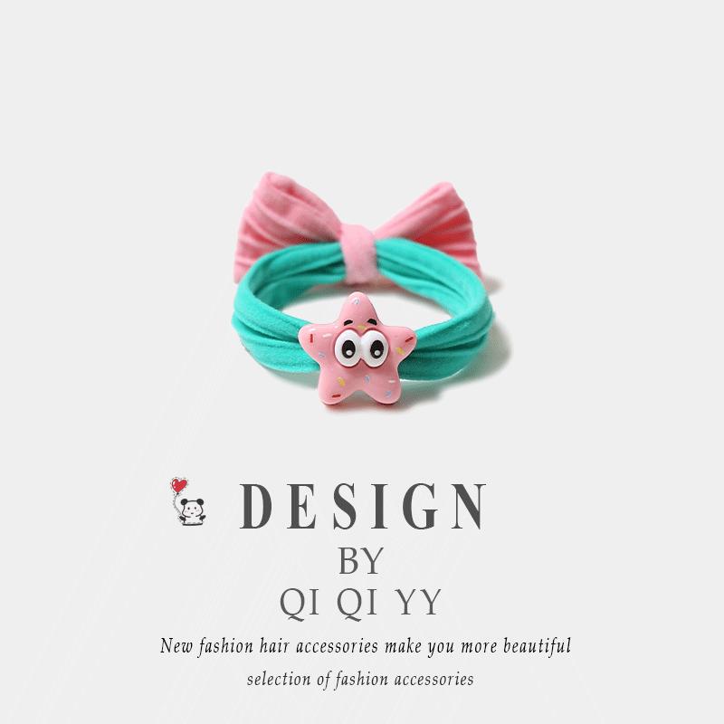 Korean and Japanese Cute Cheese Spongebob Patrick Star High Elasticity ins Style Bun Hair Tie That Doesn'T Damage Hair Towel Ring Hair Accessory
