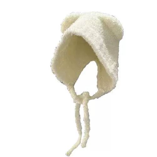 Удерживающая тепло шерстяная зимняя милая вместительная и большая вязаная шапка, с медвежатами