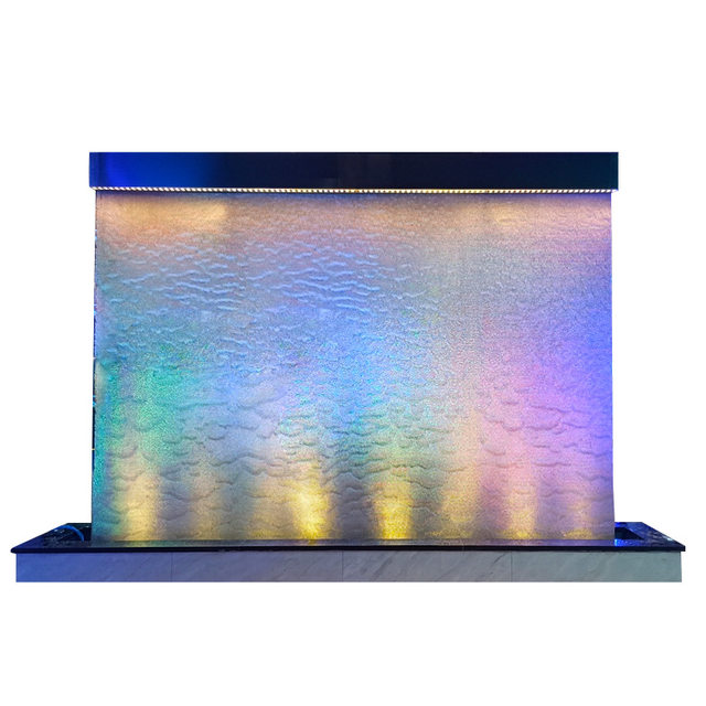 ຕາຫນ່າງໂລຫະນ້ໍາ curtain waterfall flow screen courtyard steel mesh water curtain light water curtain large indoor partition wall