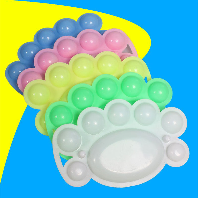 Children's Painting Disk Painting Fine Art Pigment Material Multi-functional Color Dish Feet Plastic Water Powder Accessories