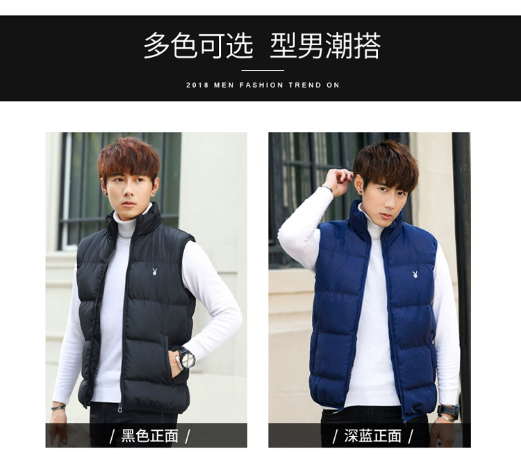 Mùa thu đông Playboy xuống cotton vest nam phiên bản Hàn Quốc của vest ấm áp vest dày áo khoác bánh mì áo khoác áo ba lỗ tanktop nam