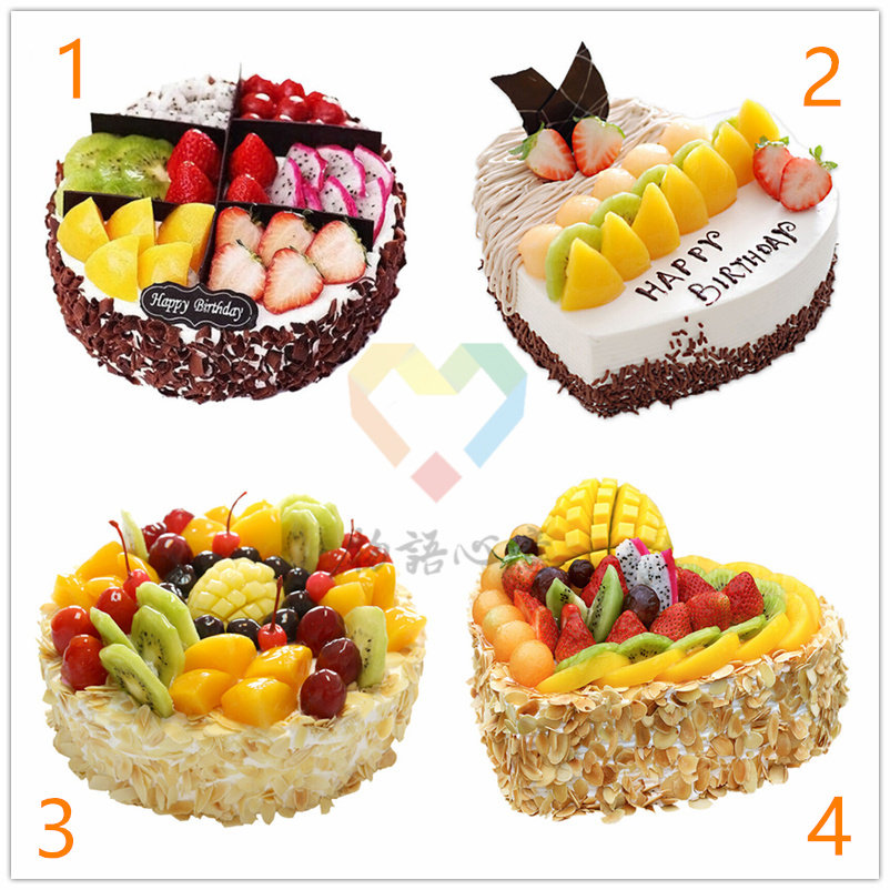 Zibo City Zhangdian Zichuan District Boshan Linzi Zhou Village County Shoupeach Children's fruit birthday cake Tongcheng Distribution