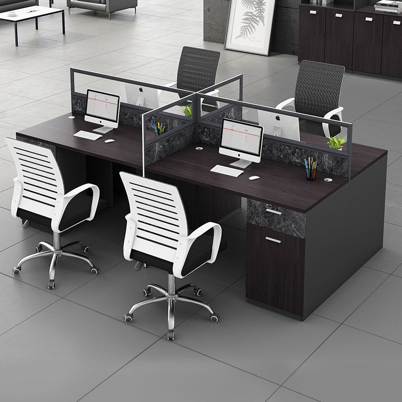 Staff desk 4 people simple modern office screen staff table and chair combination 6 people office furniture