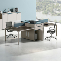 Office Furniture Steel Frame Staff Desk Chair Combination Brief Modern Office High Teller Station of four