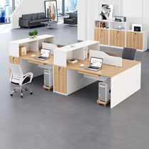 Office with cabinet desk chair combined staff 4 persons in a minimalist modern financial screen 2 6-person card holder staff