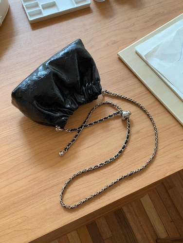 Маленькая кожаная цепь, небольшая сумка, серебряная сумка на одно плечо, в корейском стиле, воловья кожа, из натуральной кожи