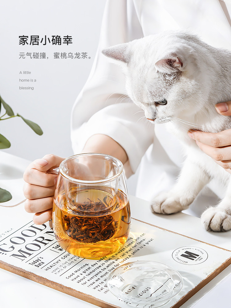 Glass teapot brewing tea pot size household filter tea set Heat-resistant flower tea cup Glass pot set