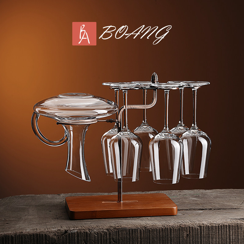 Red Wine Glass Suit Home Eurostyle Crystal Cup High Foot Cup Creative Wine Glass Decanter Suit Luxurious Upscale