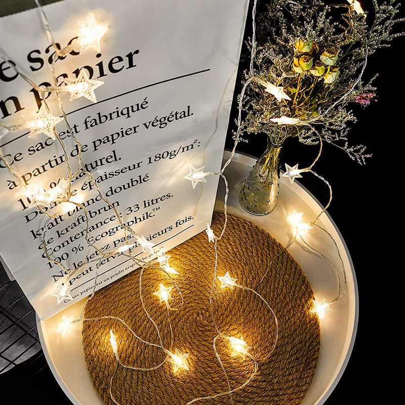 Star Lamp Bedroom Decorative girl Heart Placement Lamp mesh Red Room Romantic Small Colorful Lights Dorm Room Full of Star Lights Strings