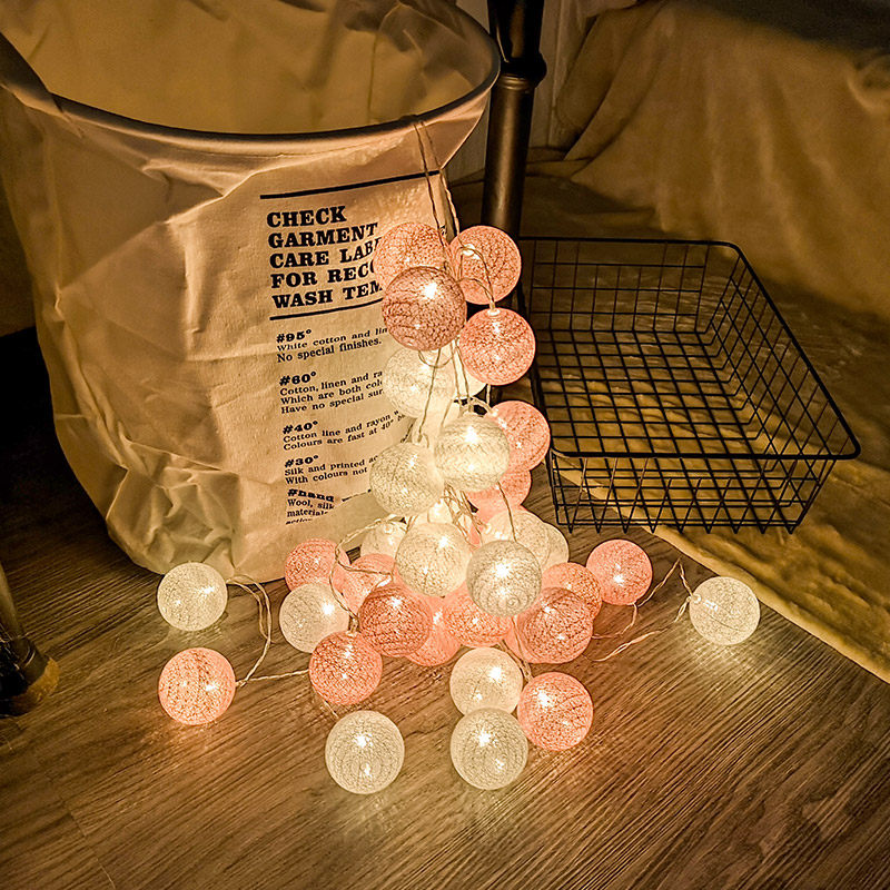 ins Girl heart Macaron led cotton ball light string tent decorative light Small night light hmt recommended new listing