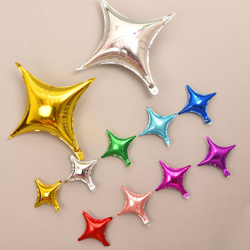 v11 four-pointed star aluminum foil balloon gold silver square aluminum film light version rainbow full sky recommended shopkeeper recommended