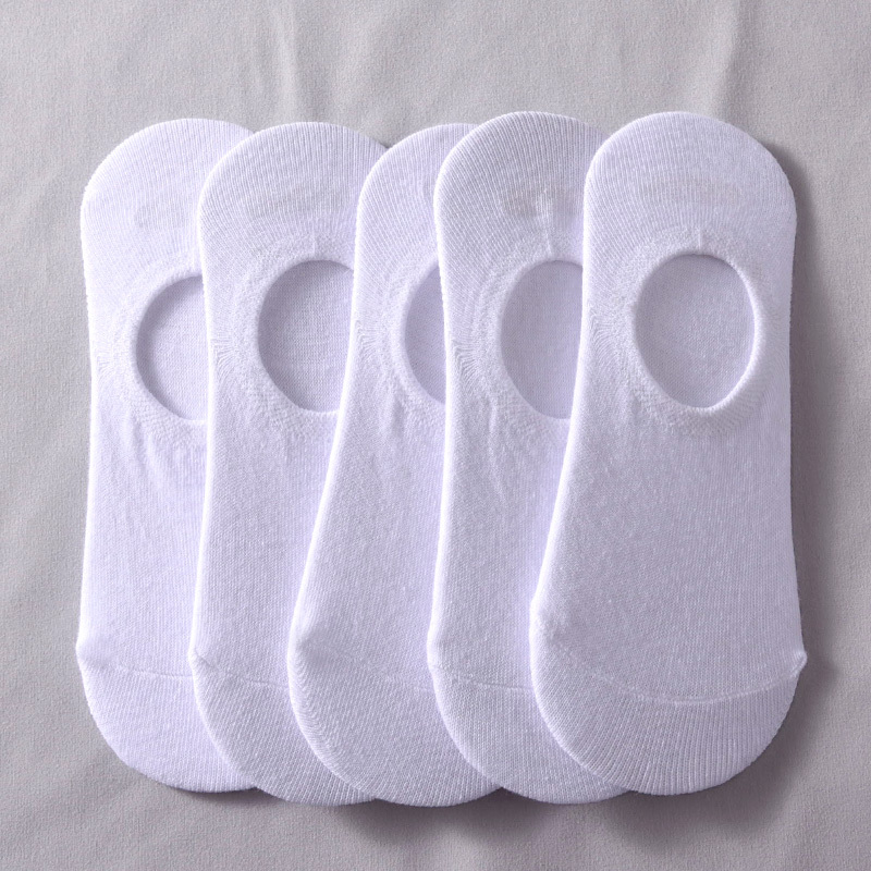 White Socks, Summer Thin Non-Slip Boat Socks for Women, No-Show, Suitable for Wearing with White Sneakers, Low-Cut Short Socks, Pure White Invisible Socks