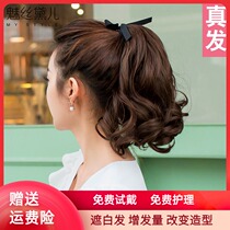 Charm Stella real hair ponytail short curly hair silk strap wig ponytail natural comfortable fake ponytail