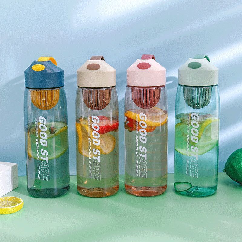 Water cup in men and women summer students high-value red space cup plastic portable filter resistant filter belt scale cup