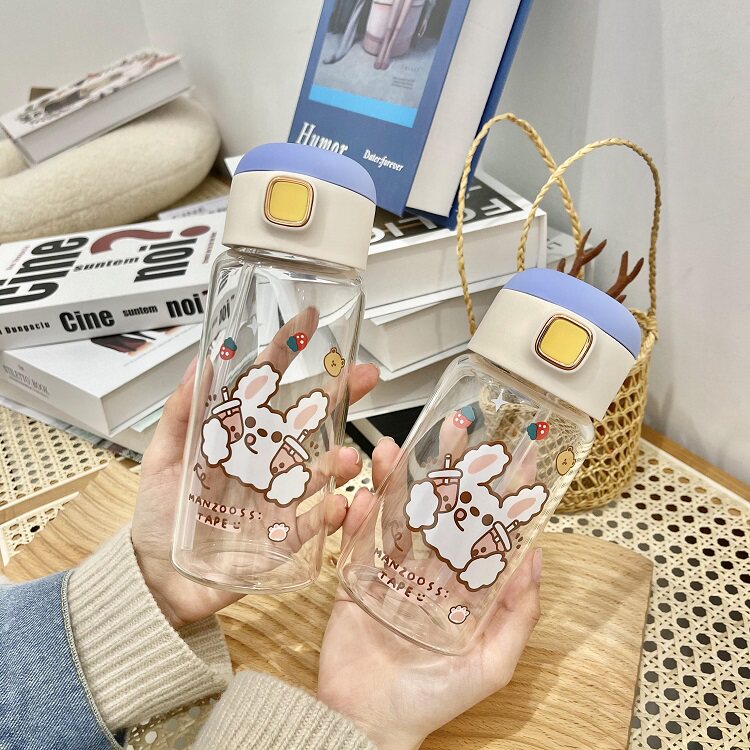 Korean version straw cup Children student water cup cartoon creative portable cute pregnant woman maternal belt straight drink female movement