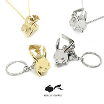  Original ins Hip-hop hip-hop personality simple men and women Pikachu necklace titanium steel overweight solid keychain accessories
