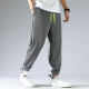 Ice Silk Pants Men's 2024 Summer Thin Loose Leg-tie Nine-Point Sports Trendy Drapey Versatile Casual Pants