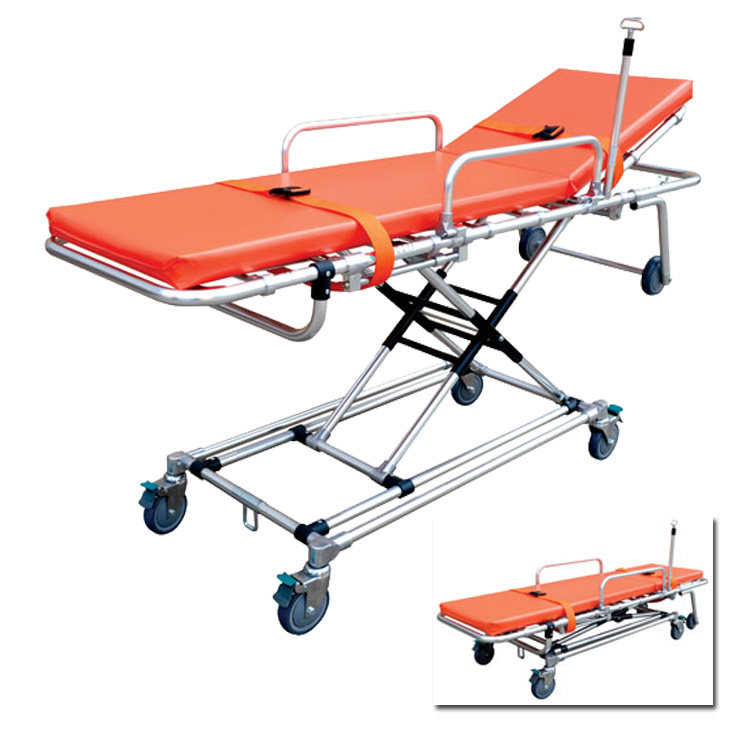 Aluminum Alloy Ambulance Stretcher Emergency Cot Cot Stretcher Cart Adjustable Height Hospital Operating Room Rescue Bed