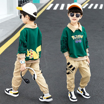 Boys autumn clothes suit 2022 new boys CUHK Scout cartoon Cartoon Clothes Foreign Air Trendy Two Sets
