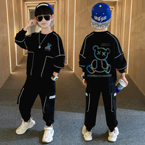 Tide-card boy suit 2022 new children CUHK Tong Yang Gas reflective little Bear clothing handsome sports Two sets