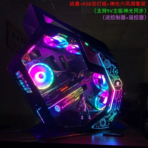Играть в Jia Zhan Machine Case Case Case Case Cafe Cafe Cafe Water Cold Steb Glass Total Transparent ATX Board Internet Cafe