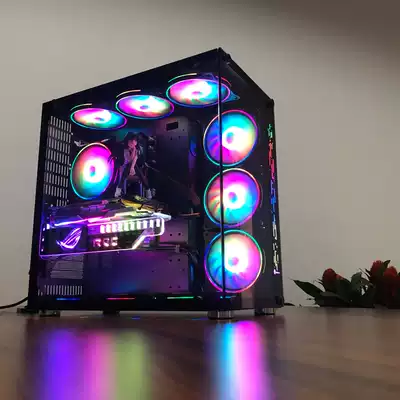 Play Jia Robin II desktop computer computer water-cooled main case high-end Internet cafe e-sports glass side through game Apollo