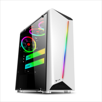 Play Jia rainbow tempered glass RGB computer case game desktop computer case DIY full side transparent case Internet cafe