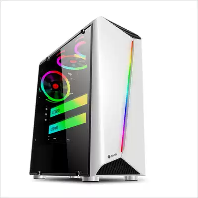 Playjia rainbow tempered glass RGB computer case Game desktop computer case DIY full side transparent main case Internet cafe