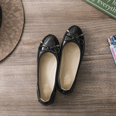 Tide Cards 2022 Spring New Packs Shoes Genuine Leather Comfort Flat Bottom Butterfly Knot Women Shoes Shallow Mouth 100 Hitch Soft Bottom Legue-bean Shoes