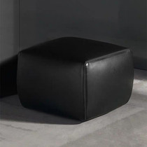 Nordic simple living room sofa pedal stool bedroom bed front stool black leather shoe stool square cloakroom stool