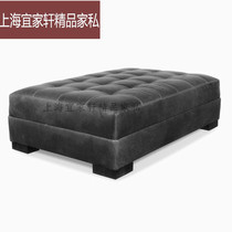 Nordic retro grey living-room sofa stool pedal light and luxurious bedroom Bed Tail Bench Cloister leather Leather Changing Stool