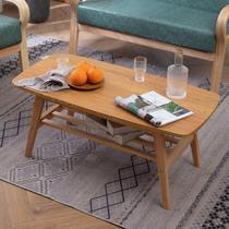 Zeyao solid wood coffee table Nordic style small apartment rectangular table log square table Japanese simple 4 people low table